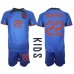 Cheap Netherlands Denzel Dumfries #22 Away Football Kit Children World Cup 2022 Short Sleeve (+ pants)